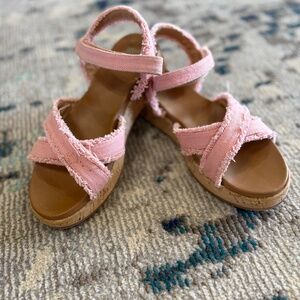 Dolce Vita Sandals Girls 5 Coral Pink Strap Cork Open Toe Beachy Coastal Shoes